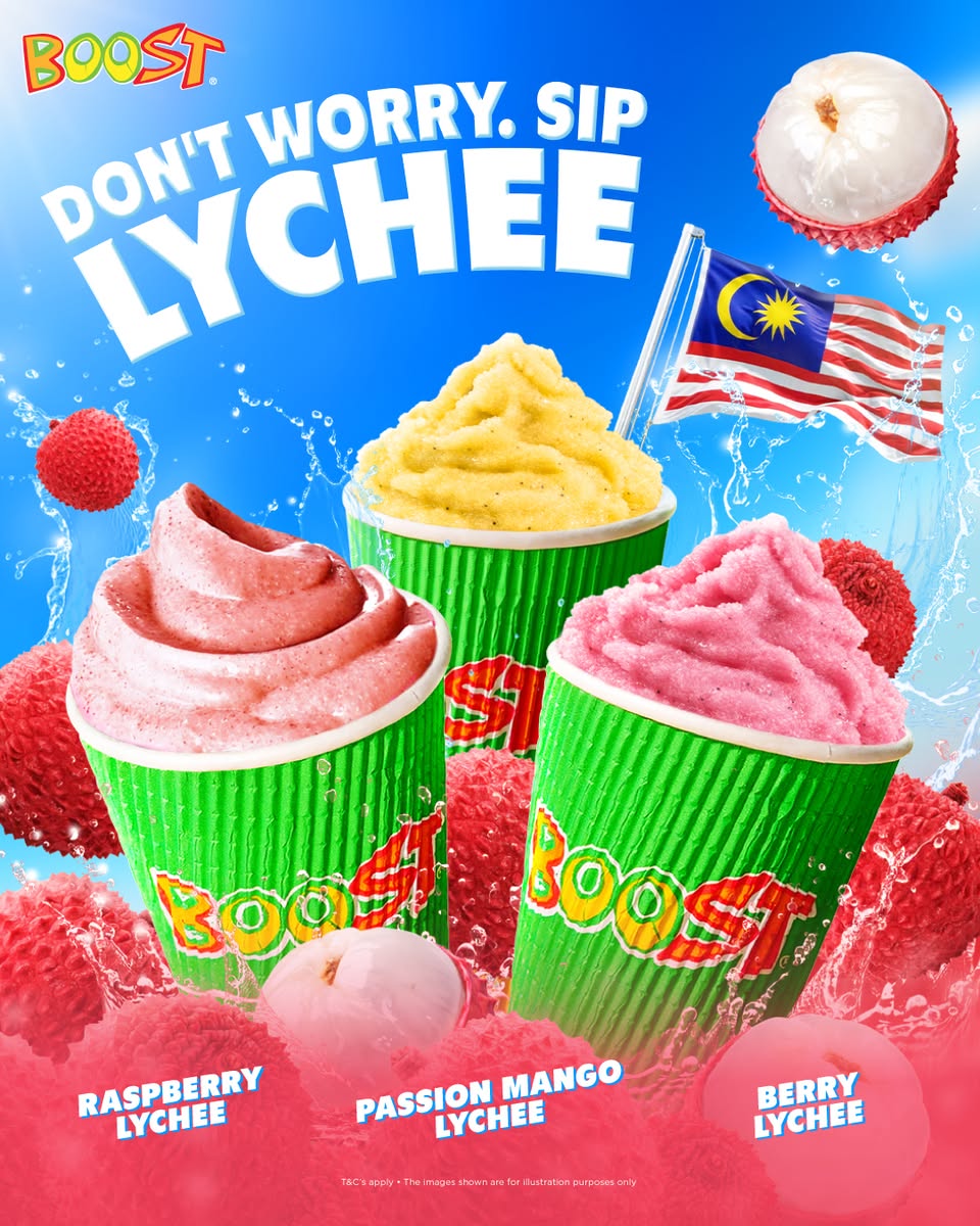 BOOST Raspberry Lychee Passion Mango Lychee and Berry Lychee drinks