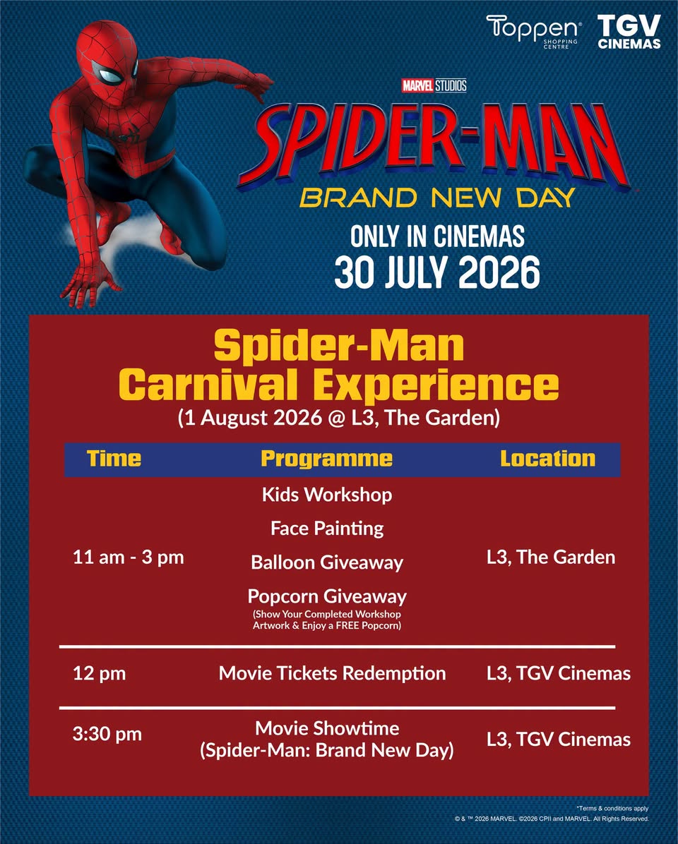 Spider-Man Carnival activities and schedule at Toppen
