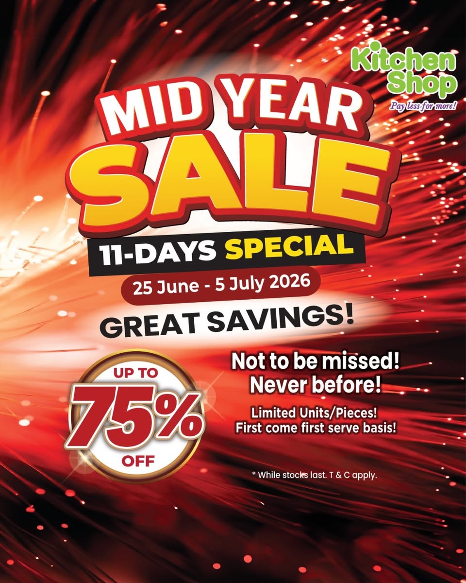 Kitchen Shop mid-year sale up to 75% off at Toppen