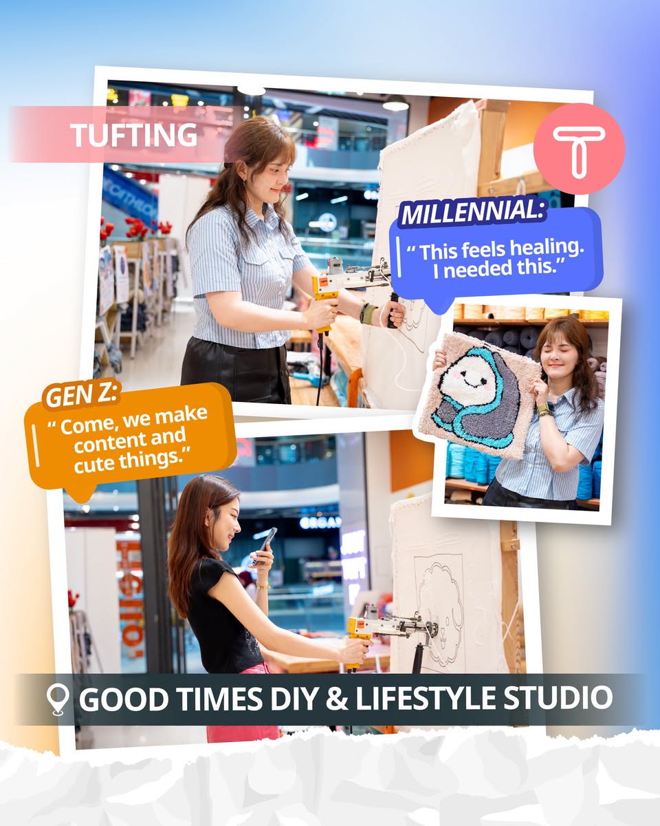 Tufting activity at Good Times DIY and Lifestyle Studio