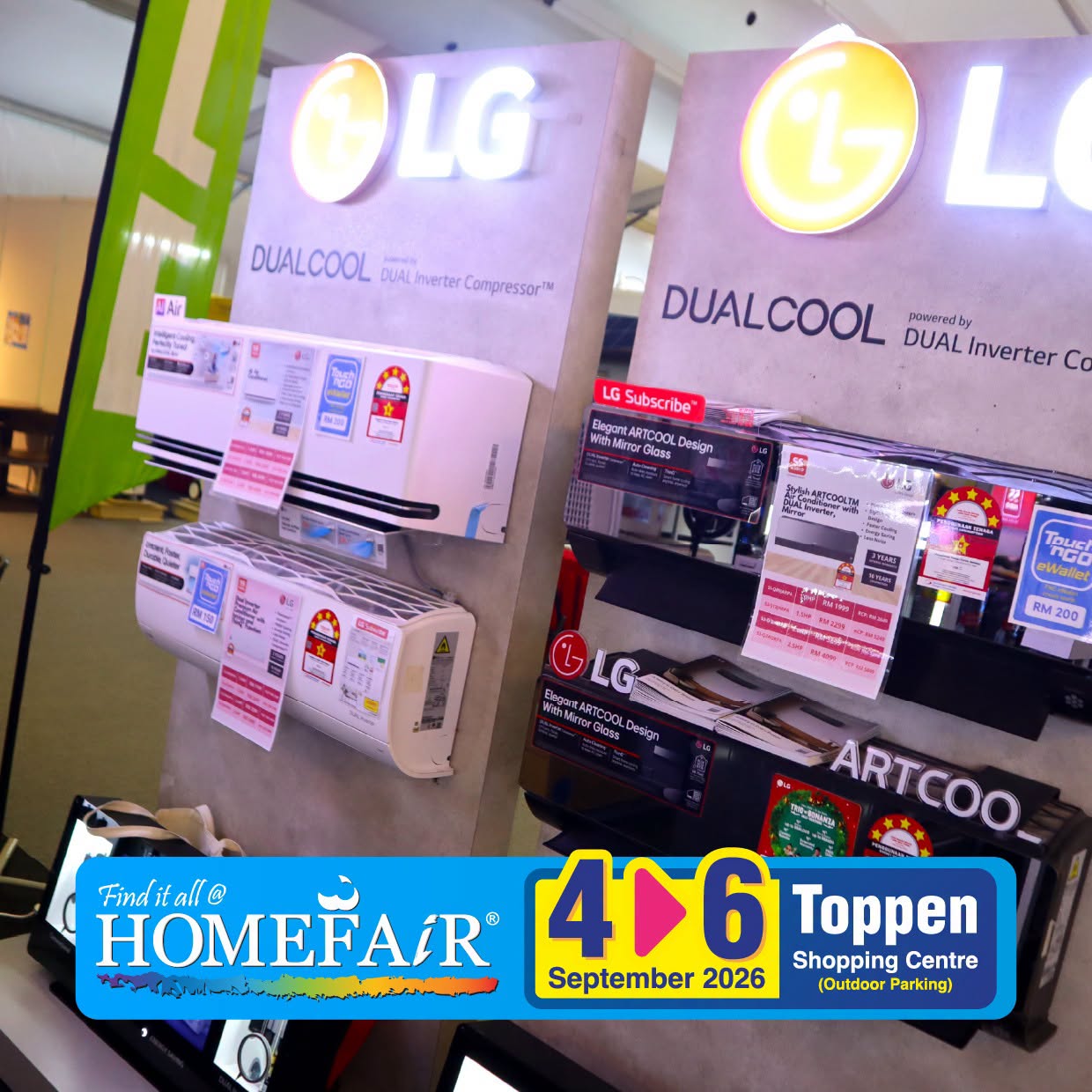 LG air conditioners at HOMEFAiR Great Sale Toppen