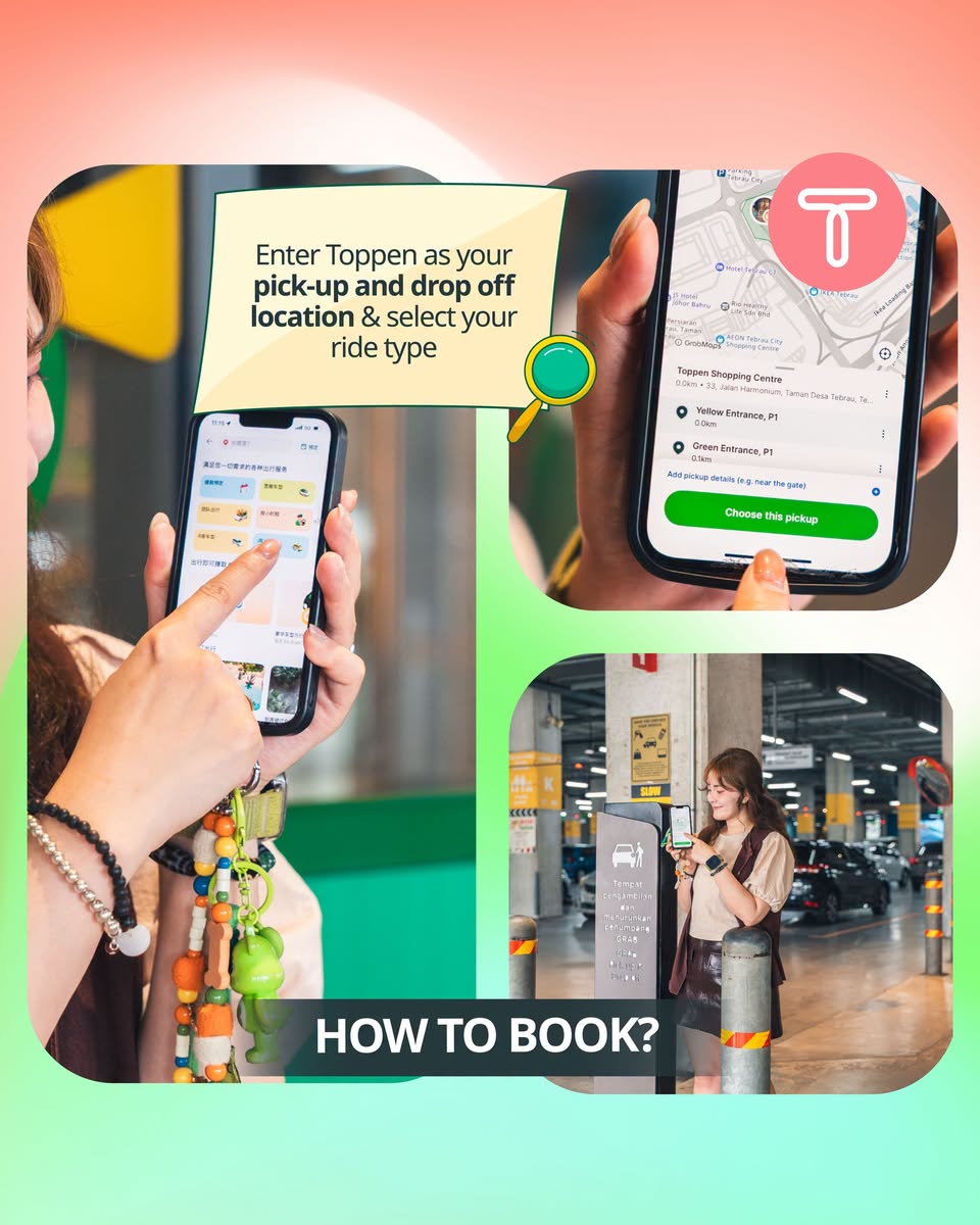 TOPPEN Green Entrance and Yellow Entrance drop-off points on Level P1