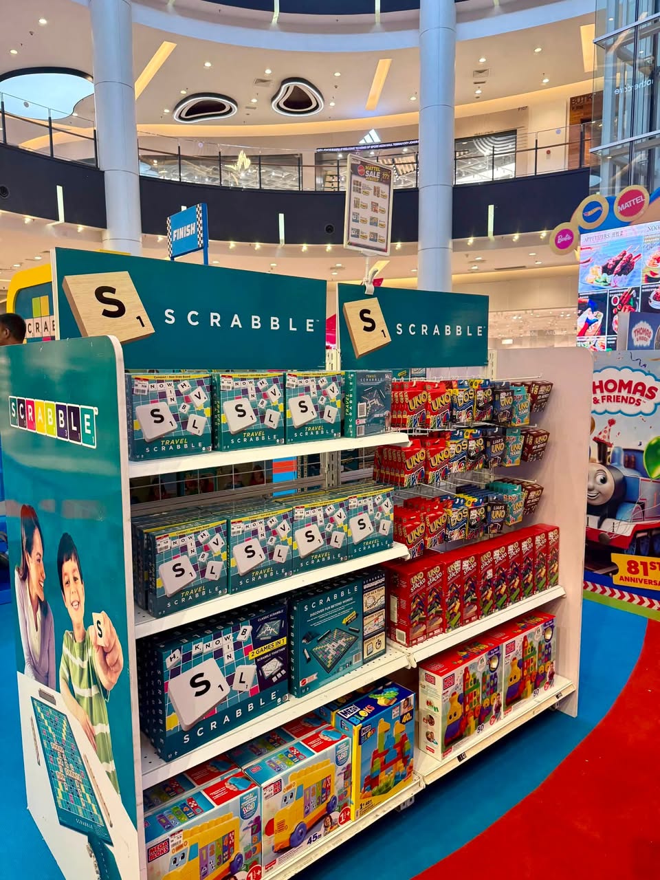 Scrabble and Thomas & Friends at Mattel Playfest