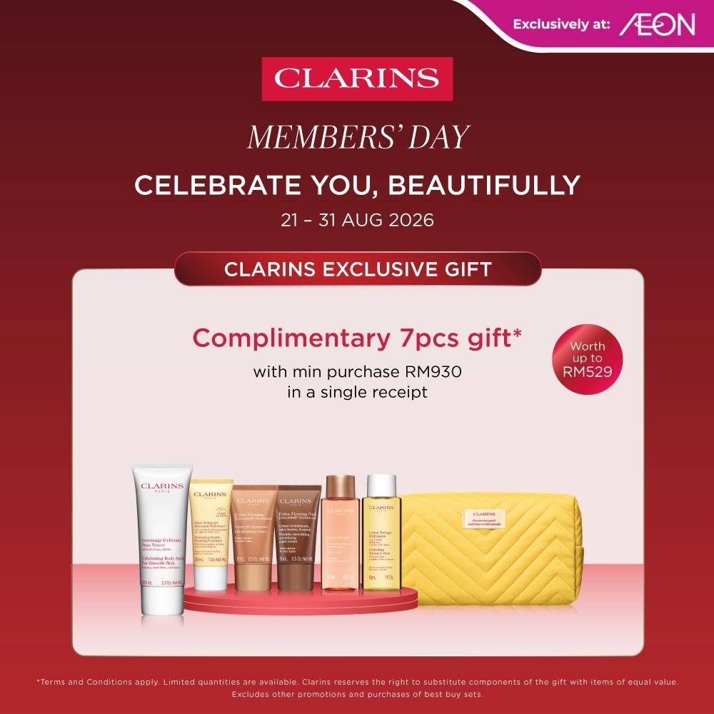 Clarins 7-piece complimentary gift for Members Day at AEON