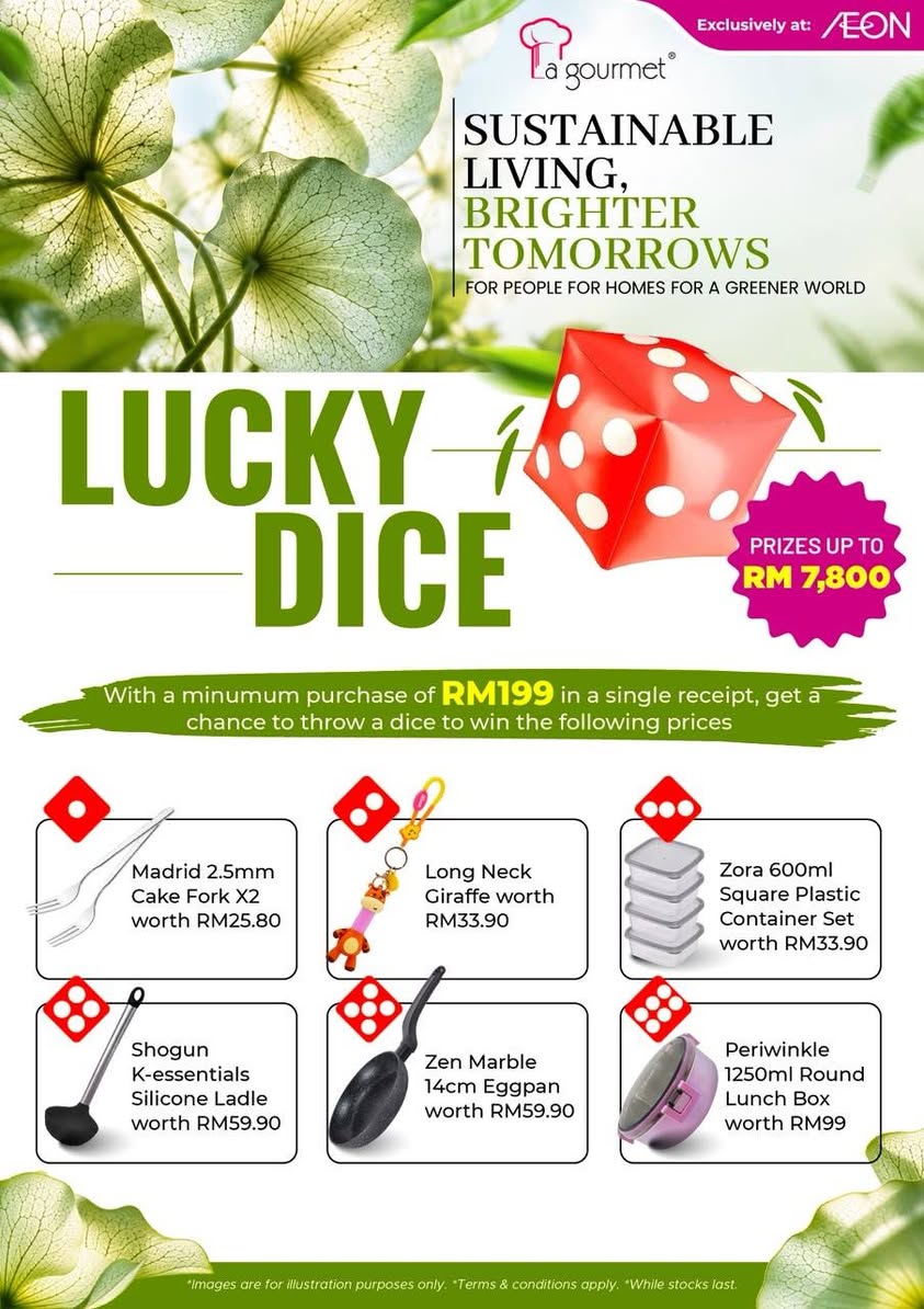 La gourmet Lucky Dice prizes at Aeon Tebrau City