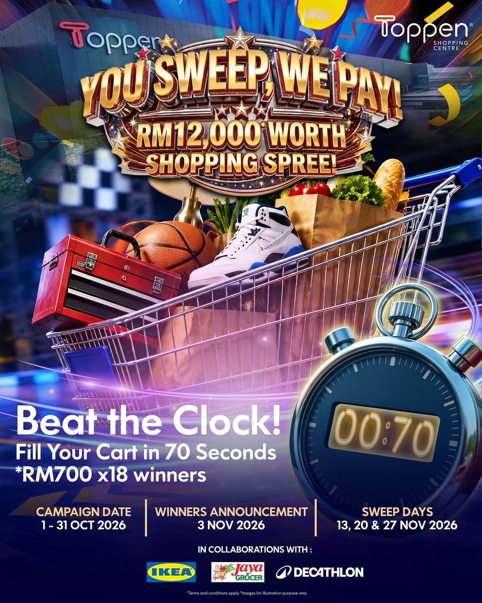 Toppen RM12,000 Shopping Spree: 18 Winners, 70 Seconds at IKEA, Jaya Grocer &