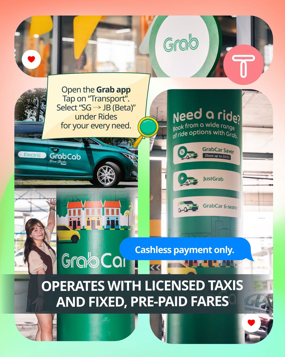 Grab booking interface for cross-border rides to TOPPEN