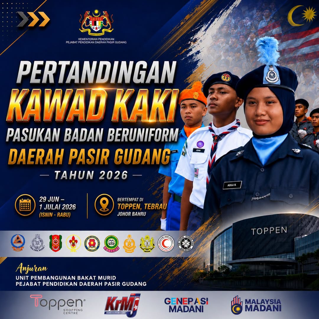 Pertandingan Kawad Kaki Pasir Gudang 2026 at Toppen Shopping Centre