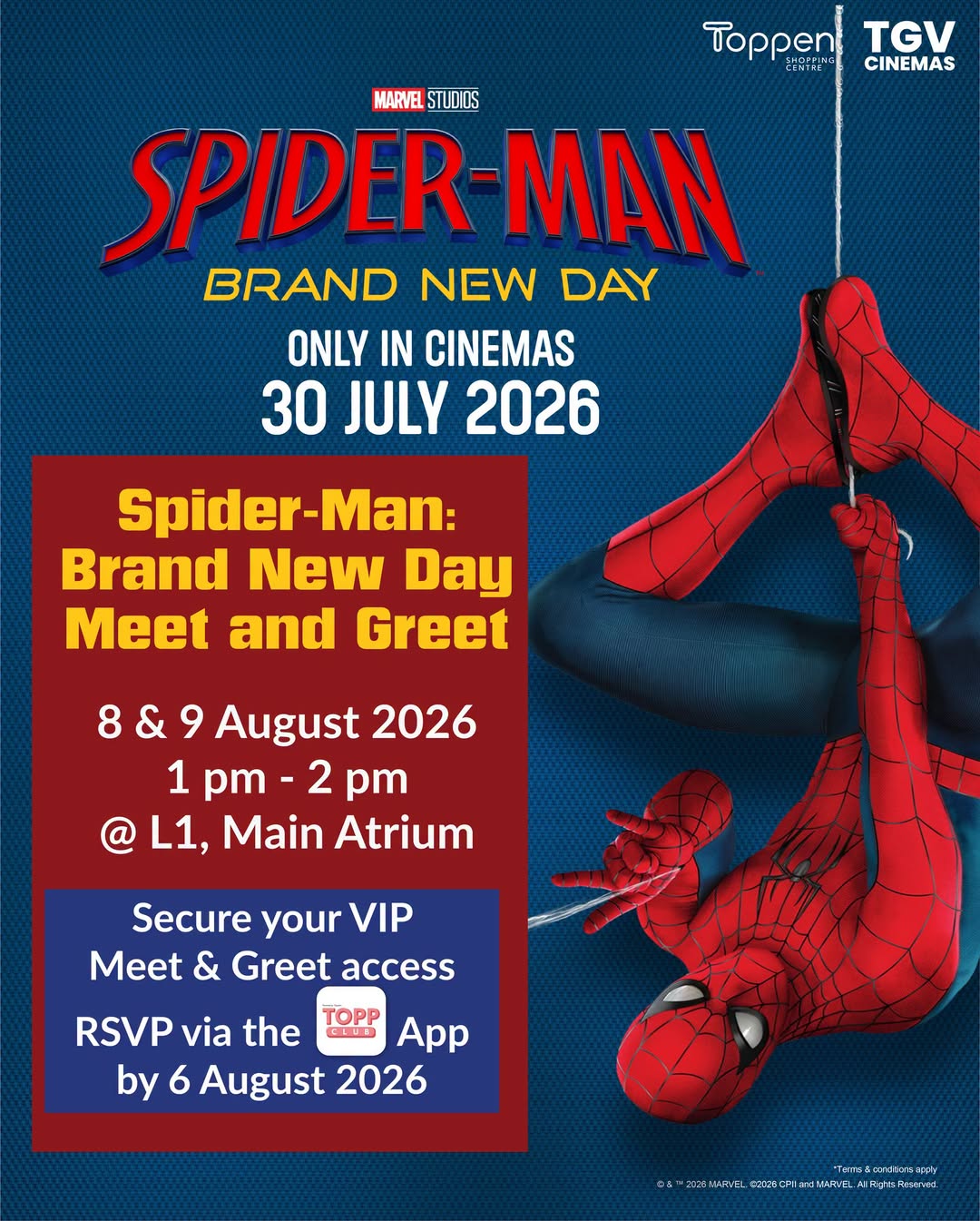 Spider-Man Meet and Greet at Toppen on August 8 and 9
