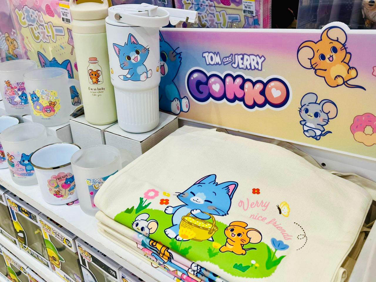 Tom and Jerry Gokko characters in a vibrant pop-up display