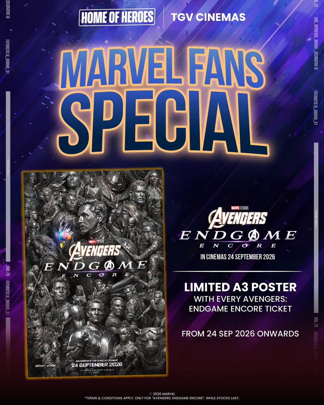 Avengers: Endgame Encore Returns to TGV with Free A3 Poster