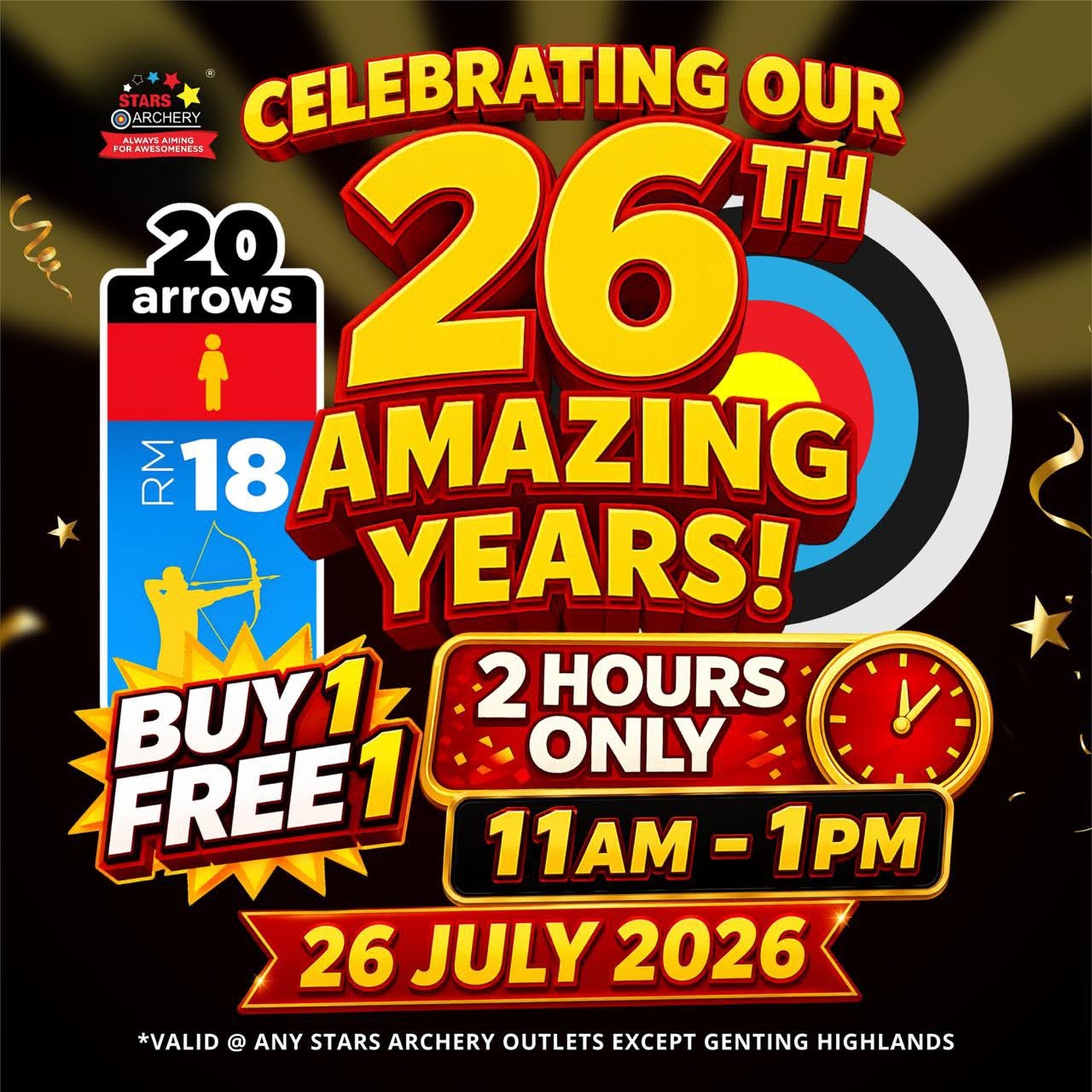 Stars Archery Buy 1 Free 1 promotion