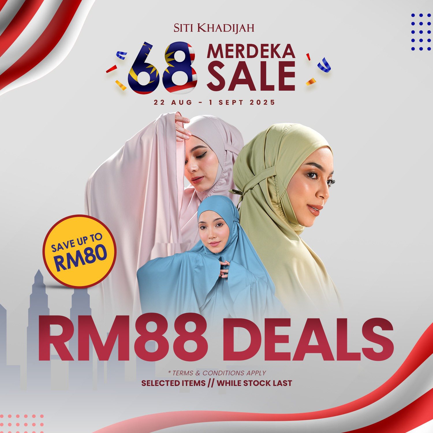 Assortment of comfortable and stylish telekung designs