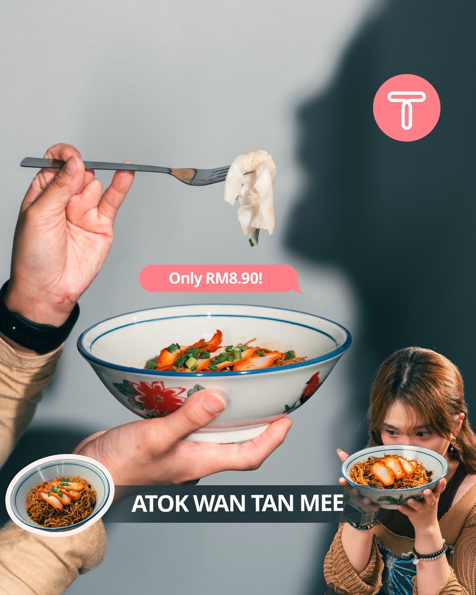 Atok Wan Tan Mee bowl with shrimp and green onions