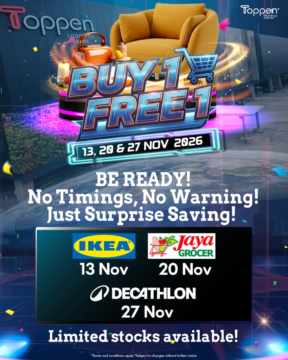 Buy 1 Get 1 Free at IKEA, Jaya Grocer, Decathlon