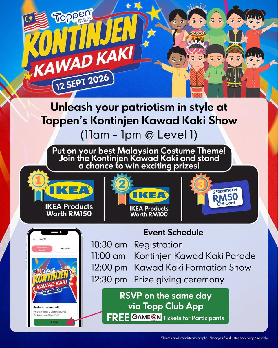 Toppen Kontinjen Kawad Kaki Show 12 Sept 2026: IKEA and Decathlon Prizes
