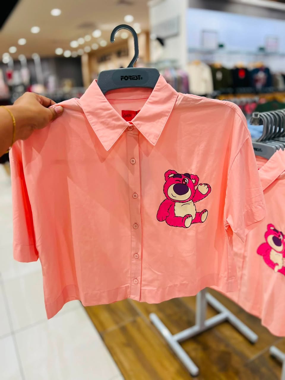 FOREST brand pink Lotso graphic shirt at Aeon Tebrau City