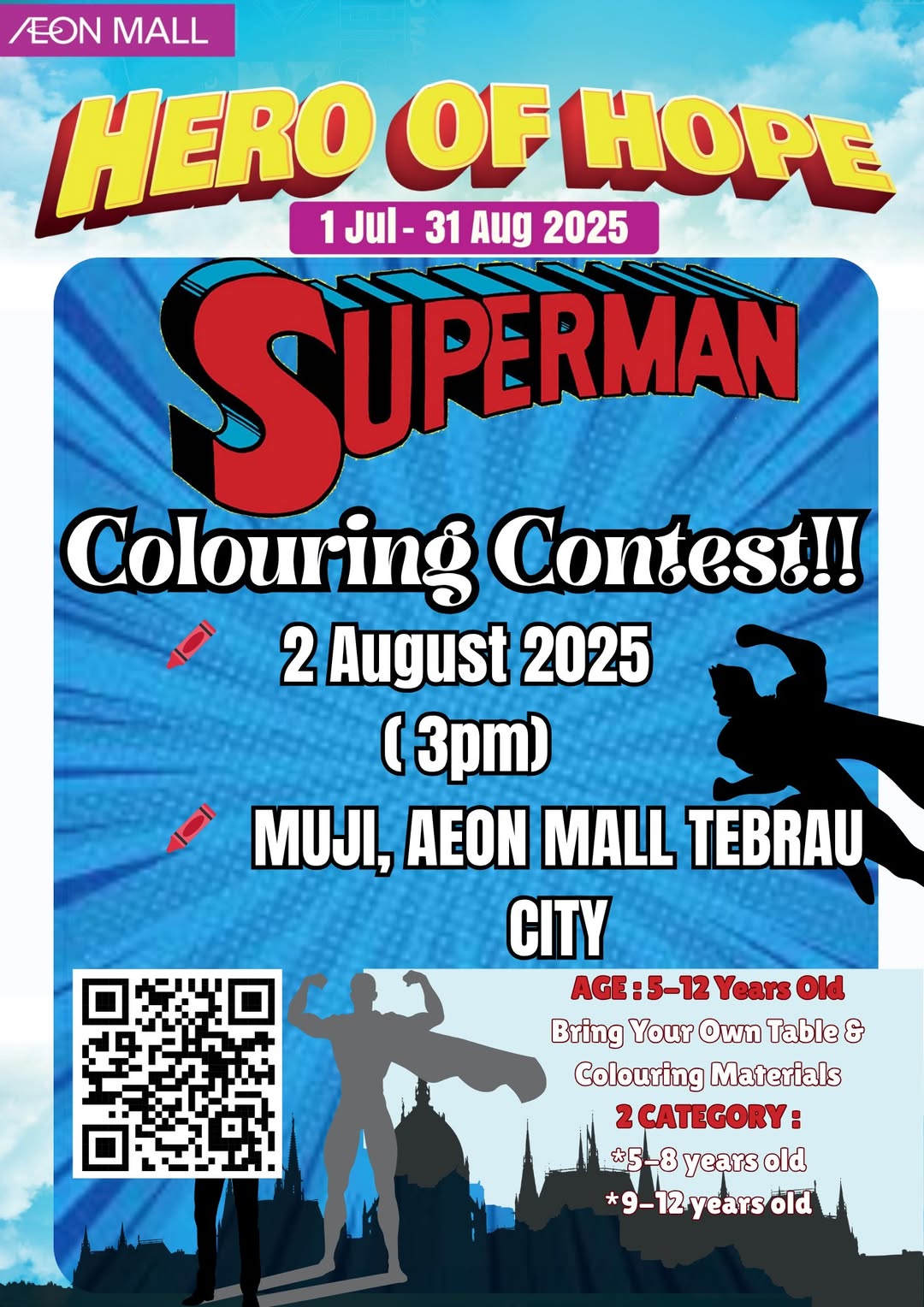 Superman Colouring Contest: AEON Mall Tebrau City