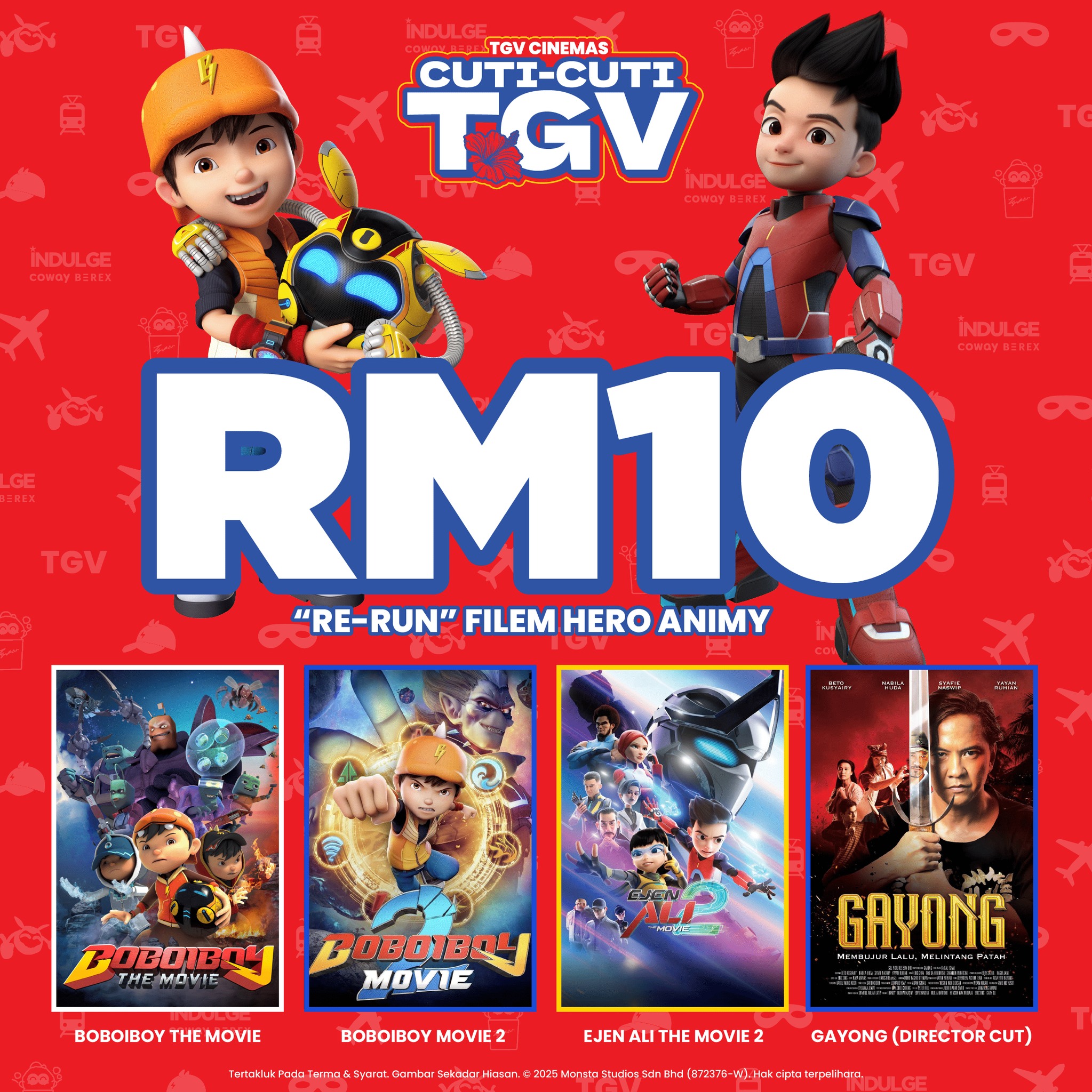 Promotional image featuring movie posters for festive celebrations