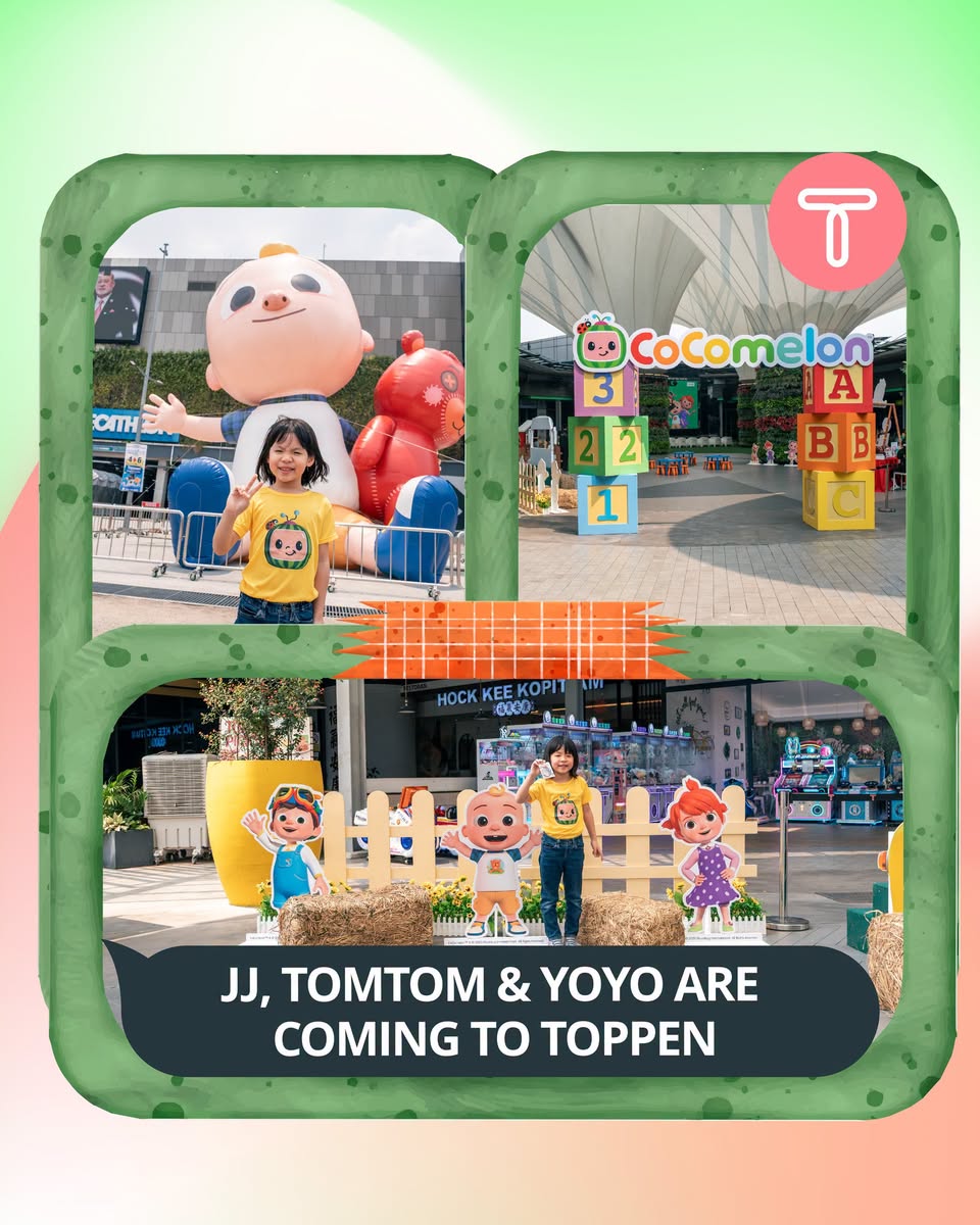 CoComelon characters JJ, TomTom and YoYo at TOPPEN Shopping Centre