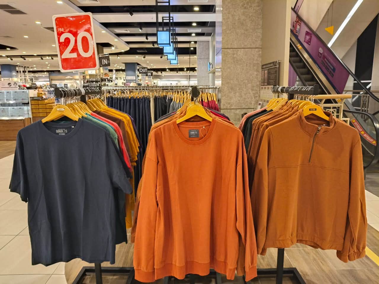 Daraz branded tops at RM20 in outlet section