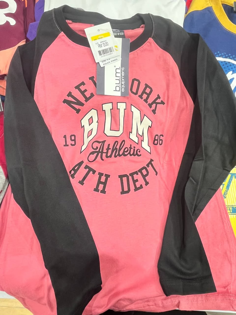 BUM Equipment raglan shirt on sale at Tebrau City