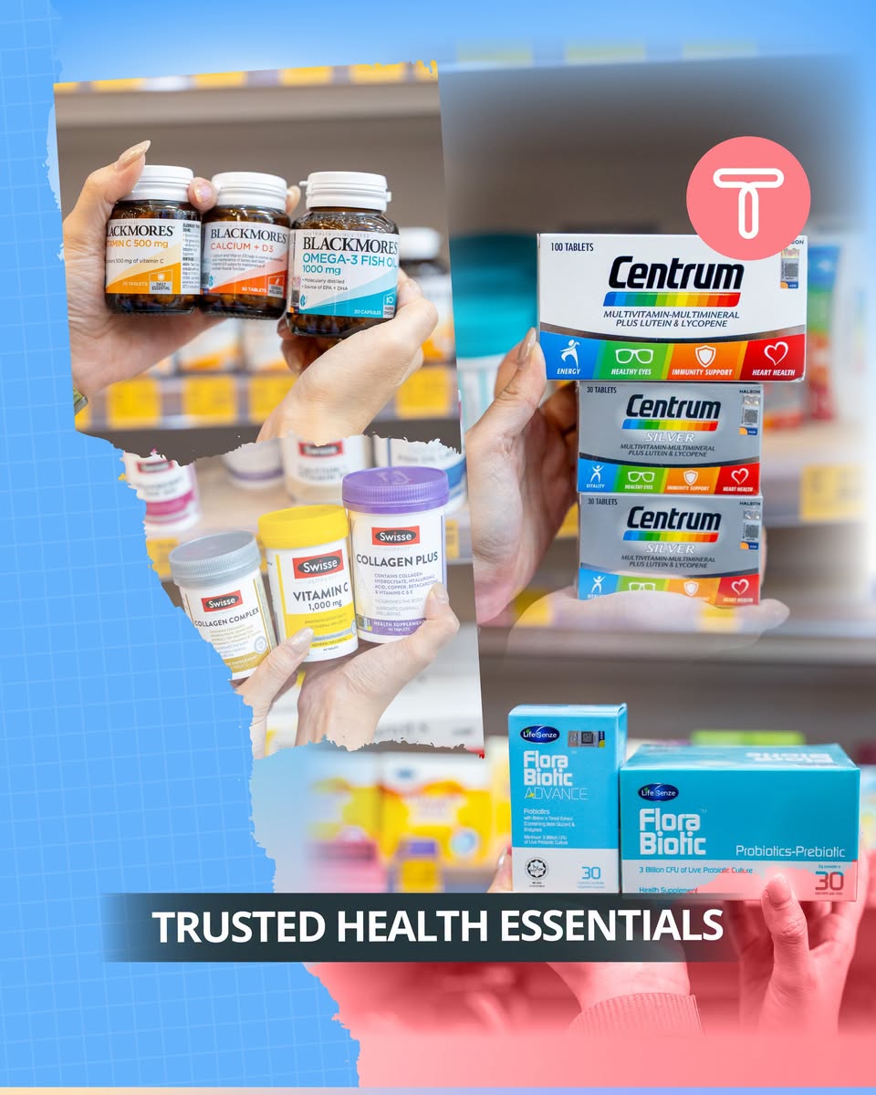 Blackmores, Swiss, Centrum, and Flora Biotic supplements at Health Lane