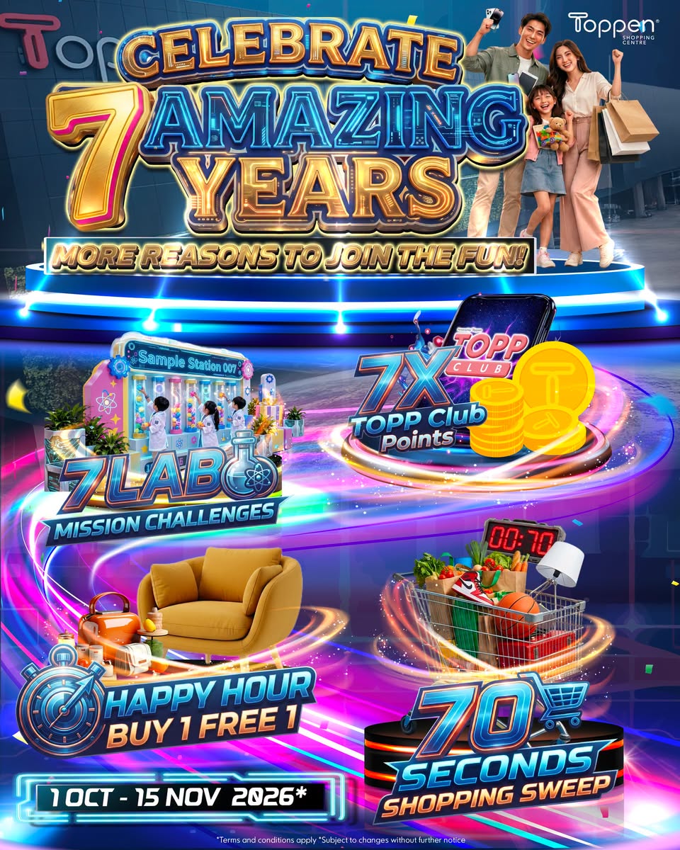 Toppen Turns 7: 7X Points, Buy 1 Free 1 at IKEA, Jaya Grocer, Decathlon