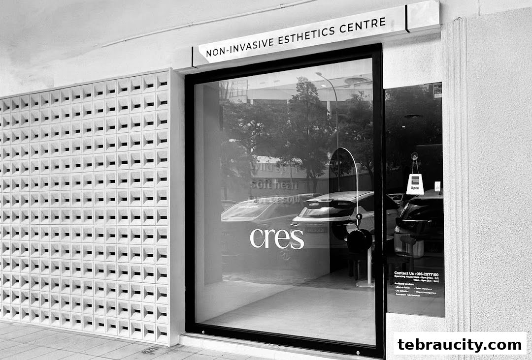 Exterior of Cres Wellness, a non-invasive esthetics center with a modern facade.