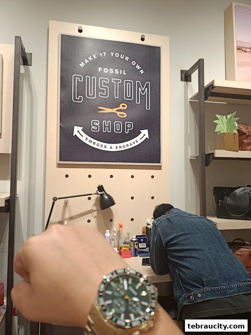 Fossil Custom Shop offers embossing and engraving services for personalized accessories.