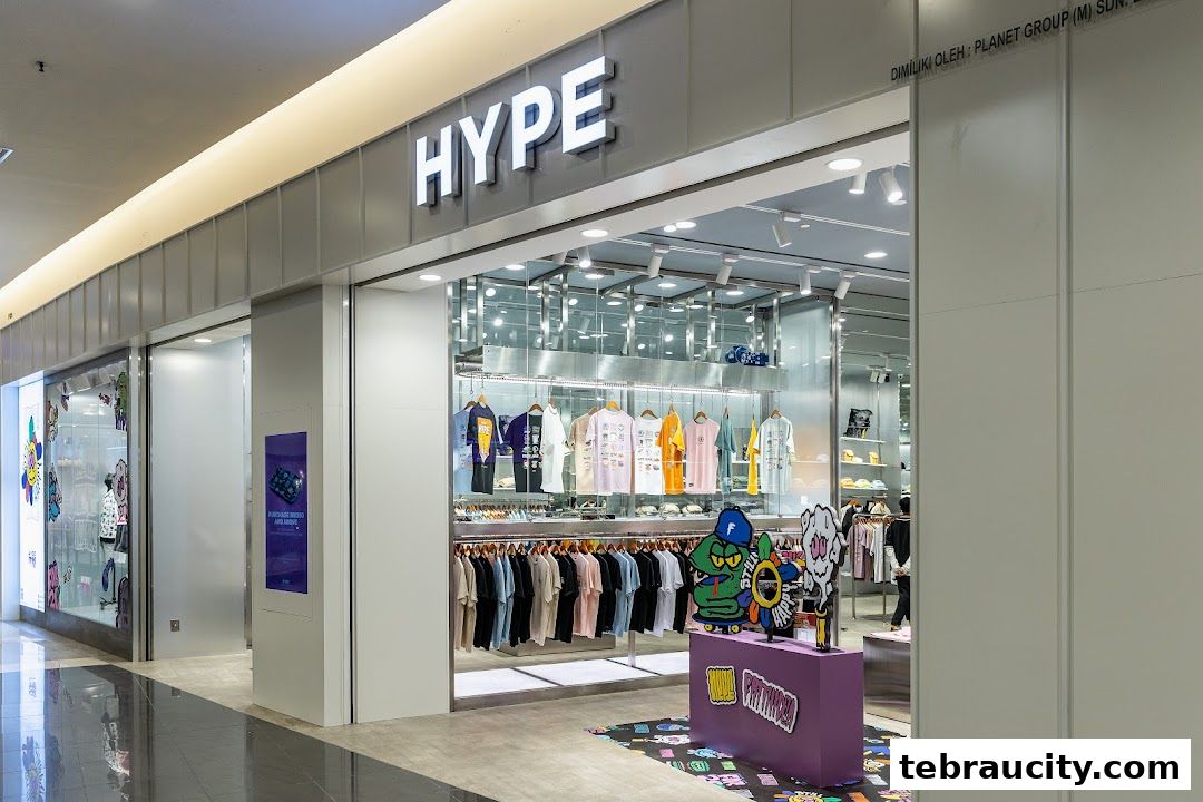 The HYPE store entrance displays a variety of trendy apparel and accessories.