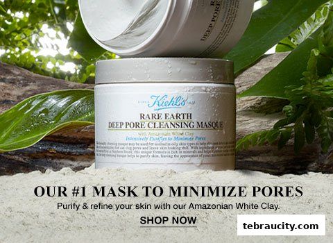 Kiehl's Rare Earth Deep Pore Cleansing Masque is presented with natural elements.