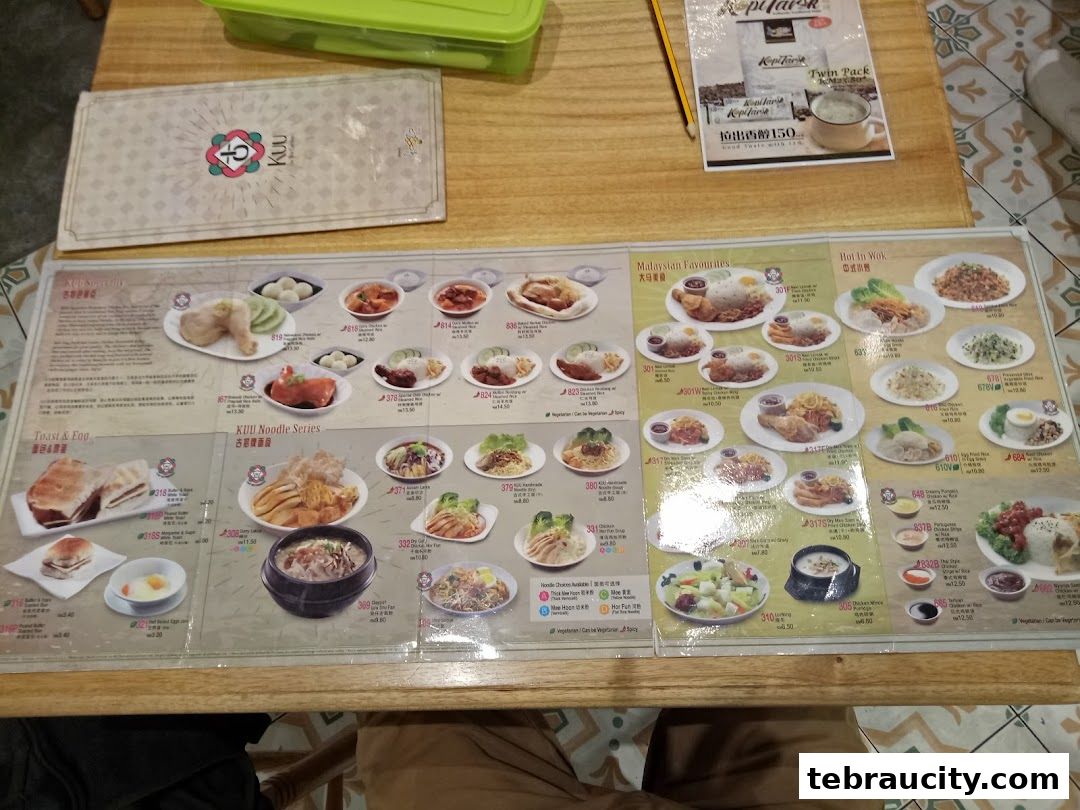 A menu from Lavender Bakery featuring various Malaysian and Asian dishes.