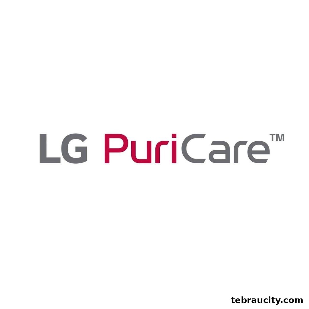 The LG PuriCare logo is displayed on a white background.