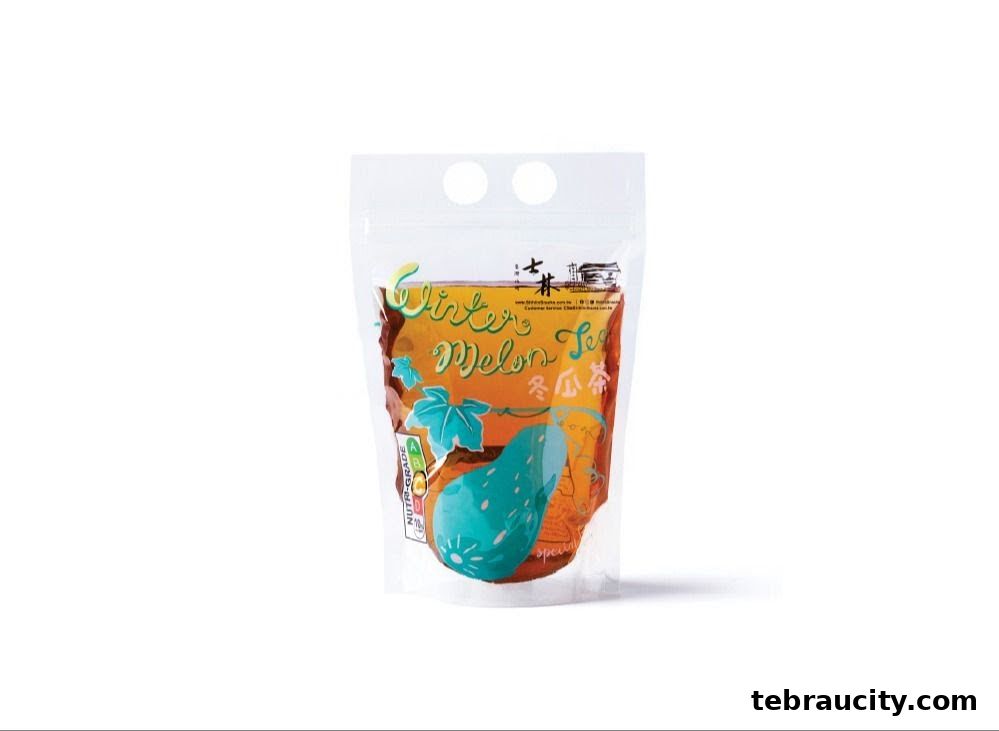 A pouch of Shihlin Taiwan Street Snacks Winter Melon Tea with colorful branding.