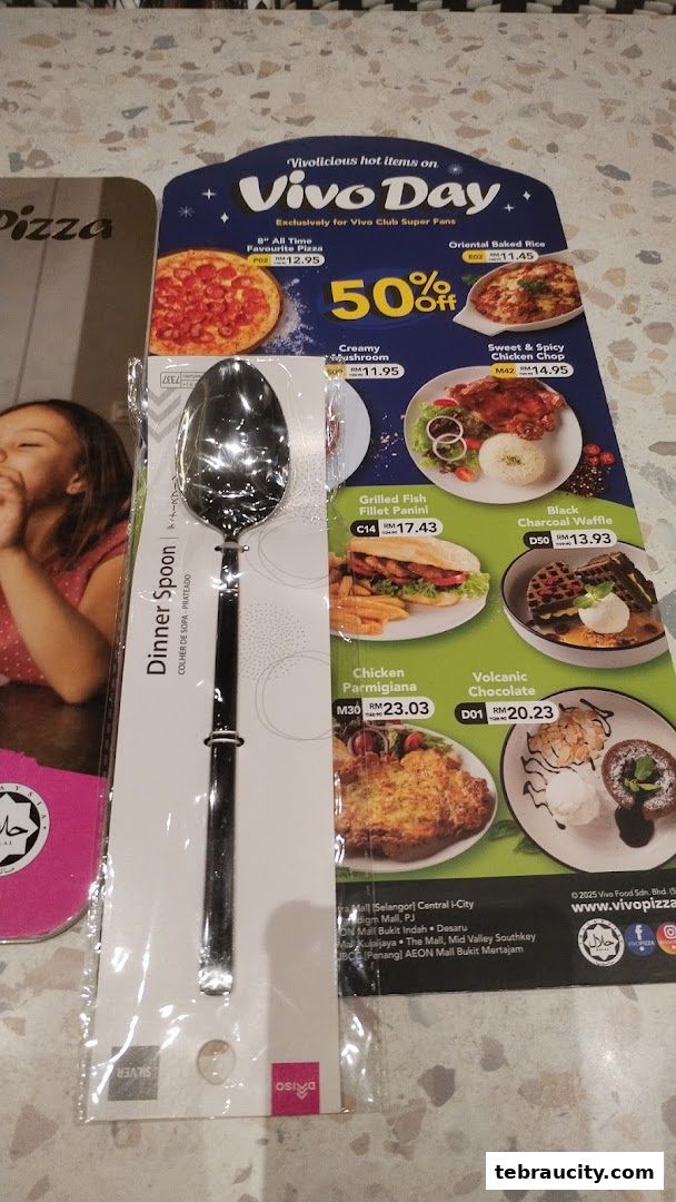 A menu featuring various pizza and meal options with prices and images.