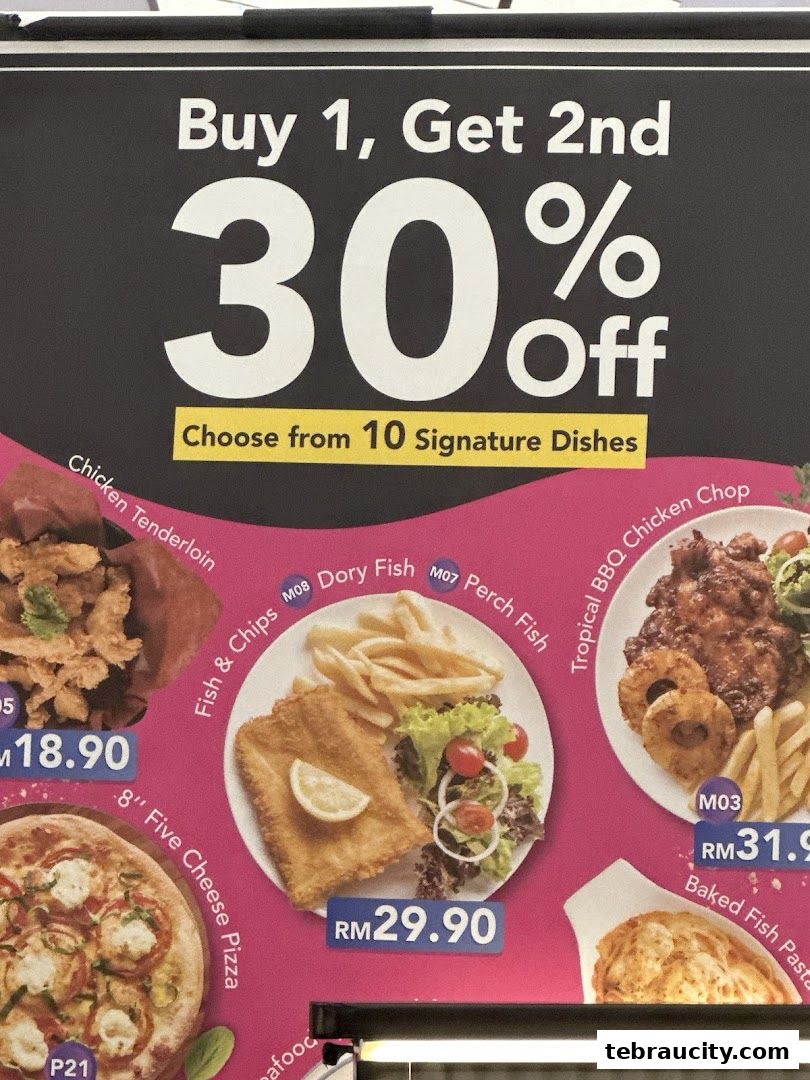 A promotional poster for Vivo Pizza offering a 'Buy 1, Get 2nd 30% Off' deal on signature dishes.