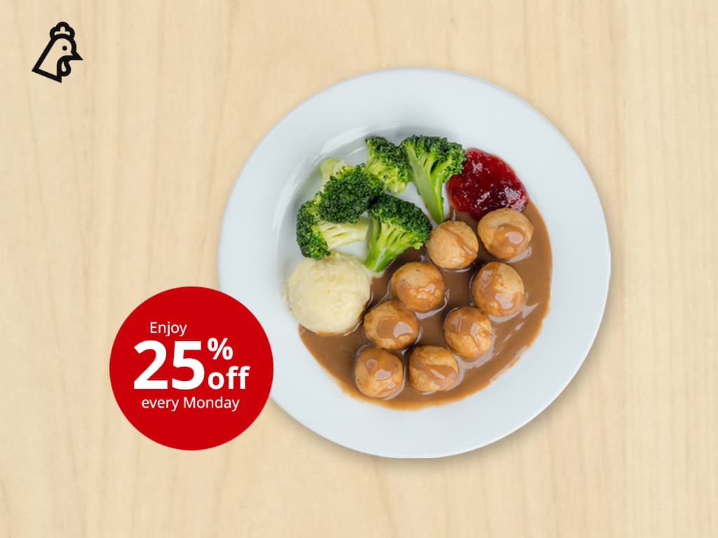 Eight-piece chicken ball plate at IKEA Tebrau Swedish Restaurant, Johor Bahru
