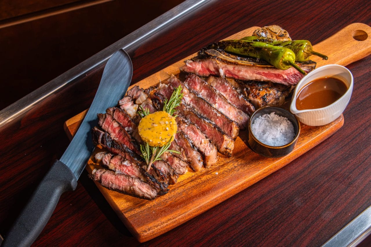 Latin American-inspired dishes from SOLENE's charcoal-fired kitchen