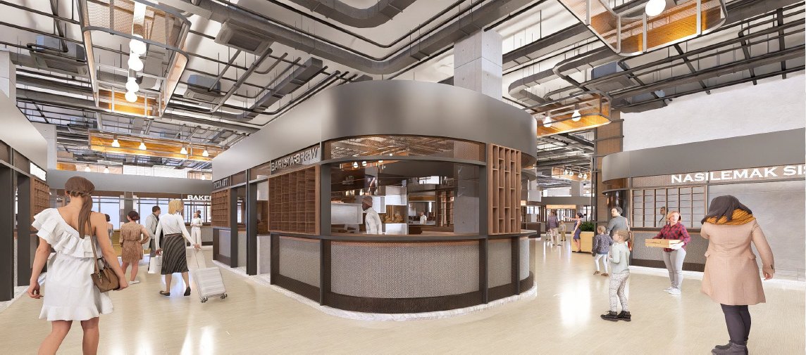 Artist impression of Toppen Foodland kiosks on the ground floor of Toppen Shopping Centre, Johor Bahru